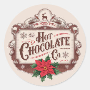 Feestelijke Kerstwarme chocolademelk Ronde Sticker