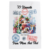 Feestelijke kerstzak met Koe Medium Cadeauzakje (Achterkant)