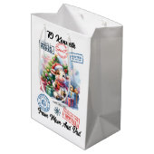 Feestelijke kerstzak met Koe Medium Cadeauzakje (Achterkant Gekanteld)