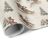 Feestelijke Kinderen wintersleeën Cadeaupapier (Rol Hoek)