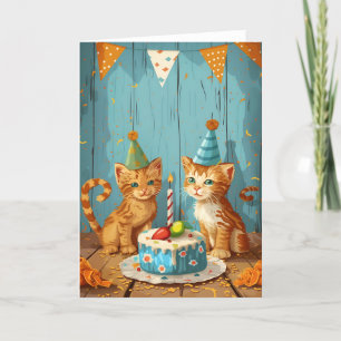 Feestelijke Kittens Feest Verjaardagskaart Bedankkaart