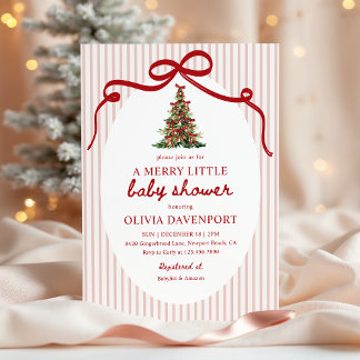 Feestelijke Kleine Coquette Kerstboom Baby Shower Kaart