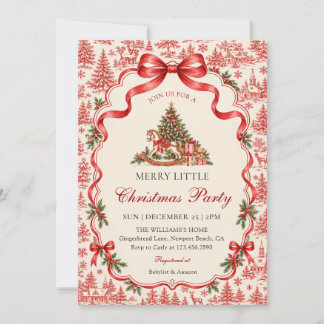 Feestelijke Kleine Coquette Kerstparty Kaart