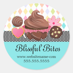 Feestelijke Kleurrijke Cupcake Cake Poppen Cookies Ronde Sticker