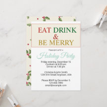 Feestelijke Kleurrijke Kerst Eet Drink & Wees Vrol
