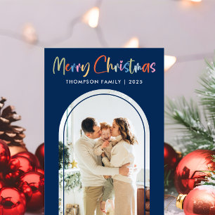 Feestelijke kleurrijke Merry Christmas Photo Arch Feestdagenkaart