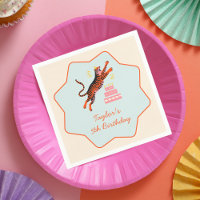Feestelijke Kleurrijke Tijger Kinderen Verjaardag