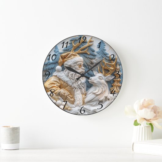 Feestelijke klok met kerstman en rendier (Huis)