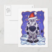 Feestelijke Koe Feestdagenkaart (Voorkant / Achterkant)