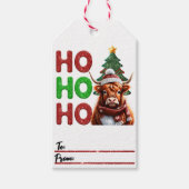 Feestelijke koe Kerst labels Cadeaulabel (Voorkant)