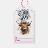 Feestelijke koe ontwerp Kerst labels Cadeaulabel (Voorkant)