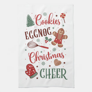 Feestelijke koekjes eggnog Kerstsfeer Theedoek