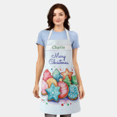 Feestelijke koekjes Vrolijk Kerstfeest Gepersonali Schort (Gedragen)