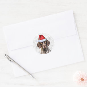 Feestelijke Kortharige Pointer Woof Woord Kunst Ke Ronde Sticker