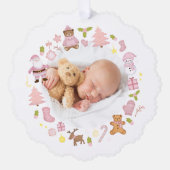 Feestelijke Krans Foto Kerst Ornament (Voorkant)