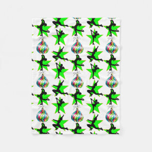 FEESTELIJKE KUNSTSCHAATSEN KERST DESIGN FLEECE DEKEN