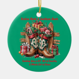Feestelijke Laarzen Keramisch Ornament