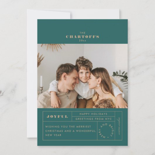 Feestelijke Label Flat Holiday Kaart (Voorkant)