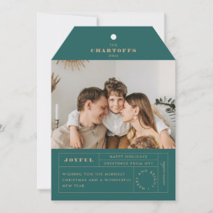 Feestelijke Label Flat Holiday Kaart