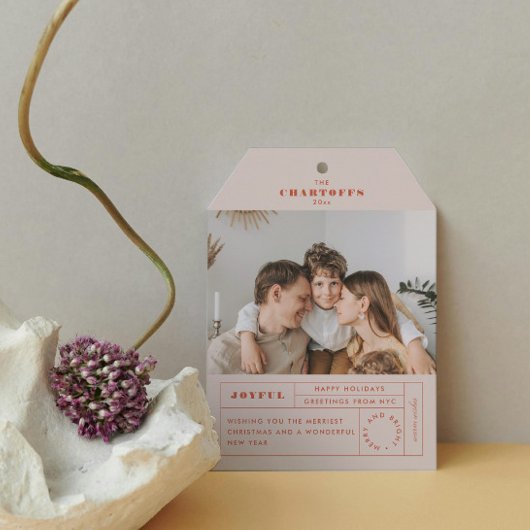 Feestelijke Label Flat Holiday Kaart