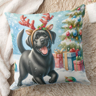 Feestelijke labrador retriever hond kerst puppy kussen