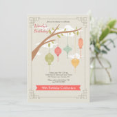 Feestelijke lantaarns uitnodiging (Staand voorkant)