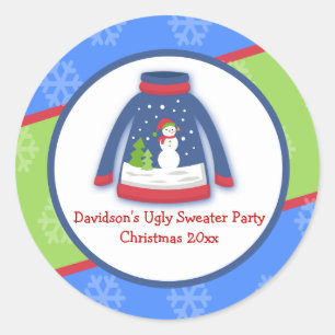 Feestelijke Lelijke Sweater Custom Favor Sticker