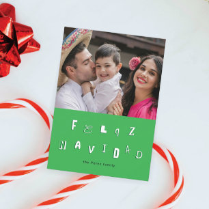 FEestelijke LETTERTYPE FELIZ NAVIDAD FOTO Feestdagenkaart