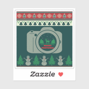 Feestelijke leuke kerstfoto sticker