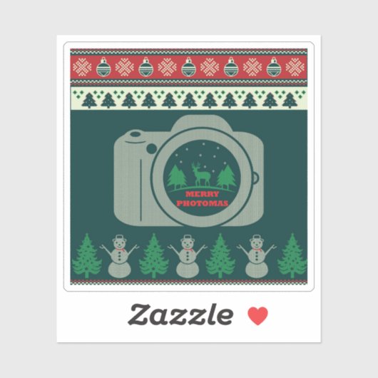 Feestelijke leuke kerstfoto sticker (Vel)