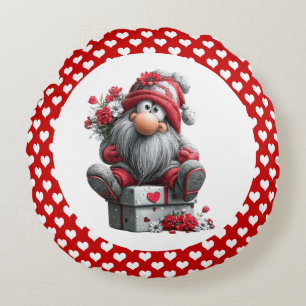 Feestelijke liefdesboodschapper kabouter "Hart en  Rond Kussen