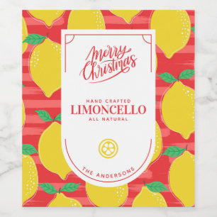 Feestelijke Limoncello Kerstmis Wijn Etiket
