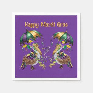 Feestelijke Louisiana Pelican Mardi Gras Servet