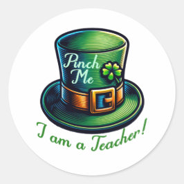 Feestelijke Lucky Teacher St. Patrick's Day vierin Ronde Sticker