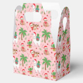 Feestelijke luiaards en lama's vakantiepatroon bedankdoosjes (Geopend)