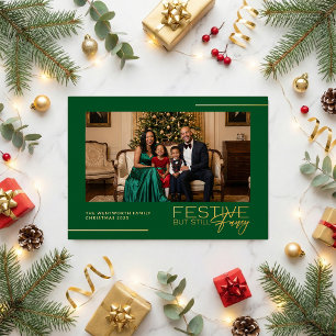 Feestelijke Maar Toch Elegante Foto Folie Kerstkaa Uitnodiging