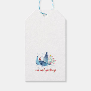 Feestelijke Manta Ray Zeeen en Groeten Cadeaulabel