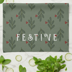 Feestelijke maretak - theedoek