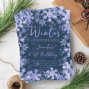 Feestelijke Marine Blauwe Winter ONEDERLAND 1e ver Kaart