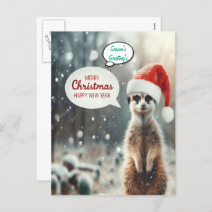 Feestelijke Meerkat Kerstman Feestdagenkaart