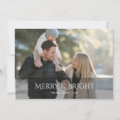 Feestelijke Merry & Bright Family kerstkaart (Voorkant)