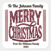 Feestelijke Merry Christmas Sticker Design (Voorkant)