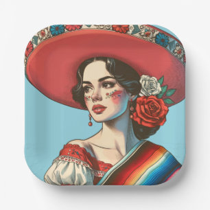 Feestelijke Mexicaanse Fiesta Party Favoriet Papieren Bordje