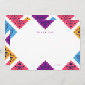Feestelijke Mexicaanse platte bedankkaart (Voorkant / Achterkant)