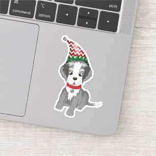 Feestelijke Miniatuur Schnauzer Puppy Sticker
