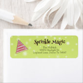 Feestelijke Minimal Christmas Hand Drawn Elf Pet Etiket (Insitu)