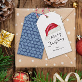 Feestelijke Minimal Santa Hat Schattigee grillige Cadeaulabel