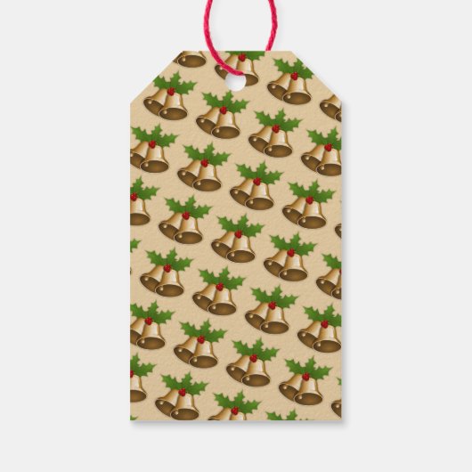 Feestelijke Mistletoe Bells Kerstmis Cadeaulabel (Achterkant)