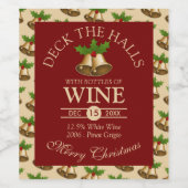 Feestelijke Mistletoe Bells Kerstmis Wijn Etiket (Enkel label)