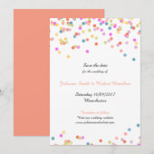 Feestelijke moderne Confetti bruiloft Save the Dat Date (Voorkant / Achterkant)